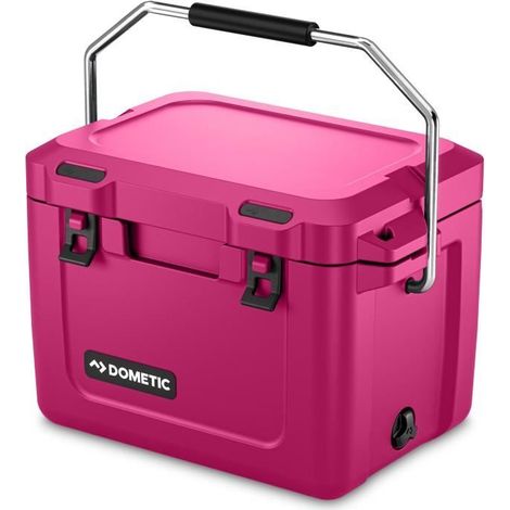 Glaciere isotherme - DOMETIC - Patrol 20 - 19L - Poignée de transport inox - Conserve la glace plusieurs jours - Rose (1/5)