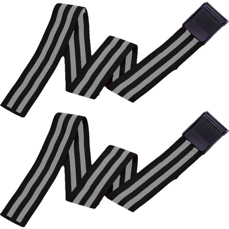 Bande De Restriction Du Flux Sanguin - Polyester Et Latex - Pour Entraînement De Renforcement Musculaire Des Jambes - Lot De 2 (1/5)