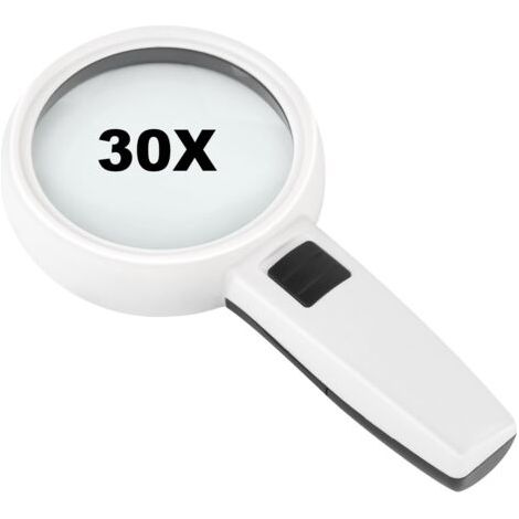 QORVA-Loupe 30x avec 3 LED pour la lecture, la bijouterie et l'artisanat