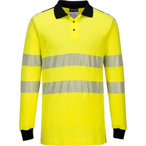 Polo en tejido modacrílico de alta visibilidad ignífugo FR702 XXL Amarillo / Negro