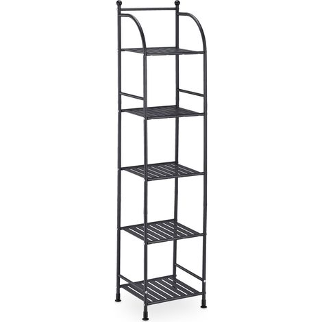 Estantería vertical de almacenamiento práctica 145 x 33 x 28 cm uso versátil decoración moderna en metal negro 130011507 (1/5)