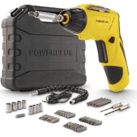 FPLUS atornillador 4 v +47 acc powx00406 , Usted compró algunos muebles listos para montar y ahora se enfrenta a un número aparentemente interminable de tornillos para apretar. ¡No