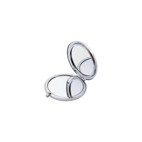 Miroir de poche grossissant 2x1x pour sac à main, mini miroir de maquillage double face pliable HREW, idéal pour le sac à main, la poche et les voyages, or, argent (1/5)