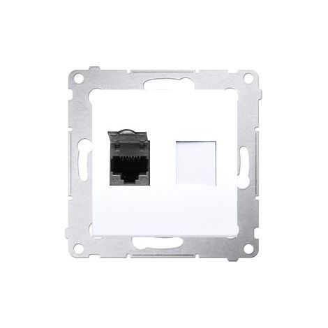 Prise RJ45 catégorie 6 blindée avec obturateur pour ordinateur (une seule prise).