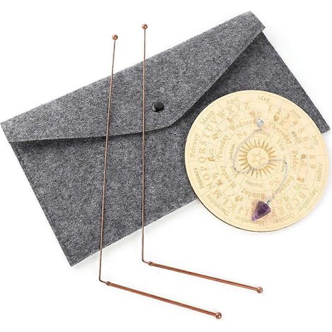 Kit de tapis de pendule pour la divination et la pratique spirituelle avec baguettes de sourcier en cuivre -- (1/5)