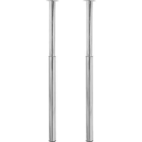 Pieds de table télescopique 2 pcs,Pied de meuble Chrome 710 mm - 1100 mm CFW21818 (1/5)