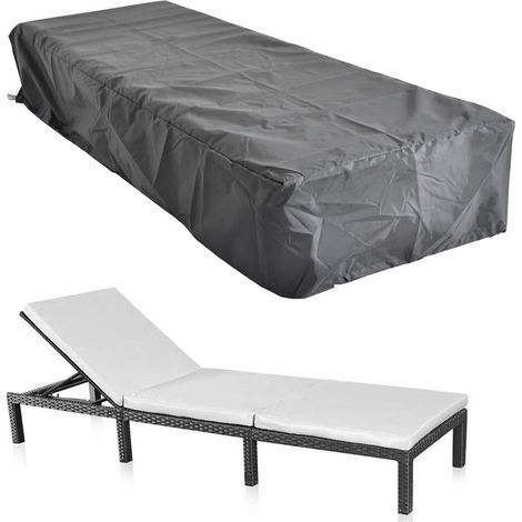 Housse protection mobilier jardin 210x67x30 cm bâche tissu (1/5)