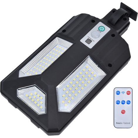 Lampe solaire de jardin à 87 LED avec détecteur de mouvement, lampadaire étanche IP65 et télécommande pour cour. (1/5)
