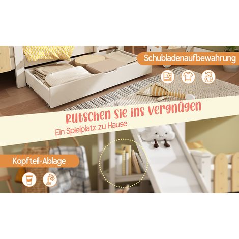 Lot de 2 tabourets de bar naturels en pin avec dossier et repose-pieds, style champêtre pour cuisine et salon (1/5)