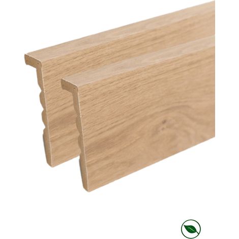 Lot de 2 moulures de finition pour panneau tasseau Chêne clair 2700 x 120 x 30 mm PEFC 70%