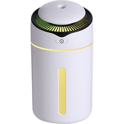 Ultraschall-Luftbefeuchter, 300 ml, LED-Luftbefeuchter, 2 Modi, 7 Farben, automatische Abschaltung, für Zuhause, Büro und Auto, Weiß (1/5)