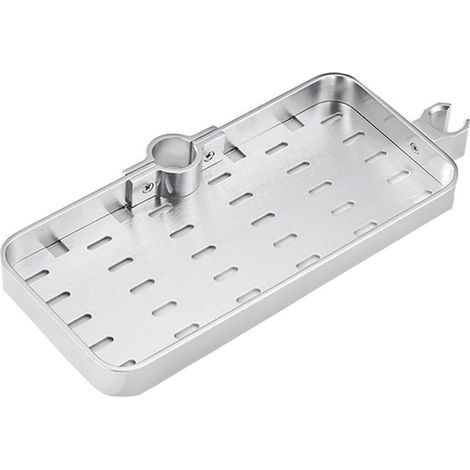 Étagère de Douche Télescopique Réglable en Alliage d'aluminum Réglable Organiseur de Salle de Bain Porte Savon Montage sans Perçage pour 19mm-25mm (1/5)