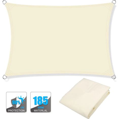 (Beige, 300x400CM) Auvent pare-soleil imperméable, résistant aux UV, adapté aux jardins extérieurs, patios et cours. (1/5)