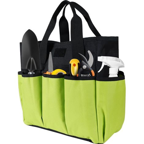 Garden Tool Bag, 8 Pockets Gardening Bag, Heavy Duty Oxford Garden Tote Caddy (Tools NOT Included), 12" x 12" x 6" (1/4)