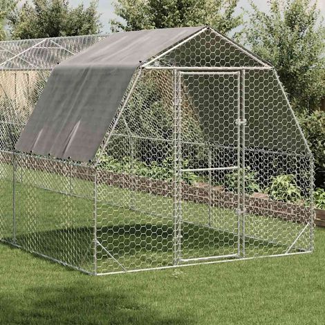 Maison Exclusive - Recinto per Polli con Tetto 2,5x12x2,25 m in Acciaio Zincato