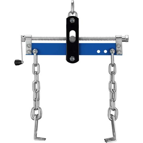 Wiltec Balancierer bis 680 kg, Getriebeheber aus Stahl, Motorheber mit einstellbarem Arbeitsbereich, Werkstattkran mit Kette und Sicherheitshaken