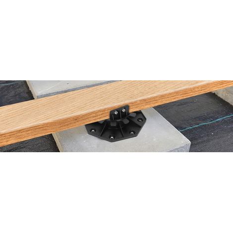 TolleTour 100 Stück Stelzlager Verstellfüße für WPC & Holz Terrassendielen, höhenverstellbar 30–60 mm, Premium Balkenlager für Terrassenunterbau (1/5)