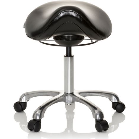 [NEUWERTIG] B-Ware Hjh Office Sattelhocker Sattelstuhl Arbeitshocker Kunstleder Schwarz Hocker