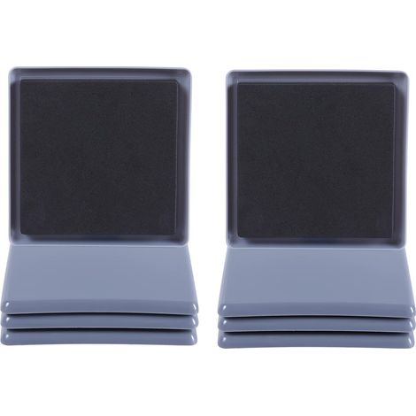 Lot de 8 patins de meubles carrés pour moquette, 9 cm, patins de protection pour tapis de déménagement de meubles, réutilisables pour appareils lourds, bleu clair (1/5)