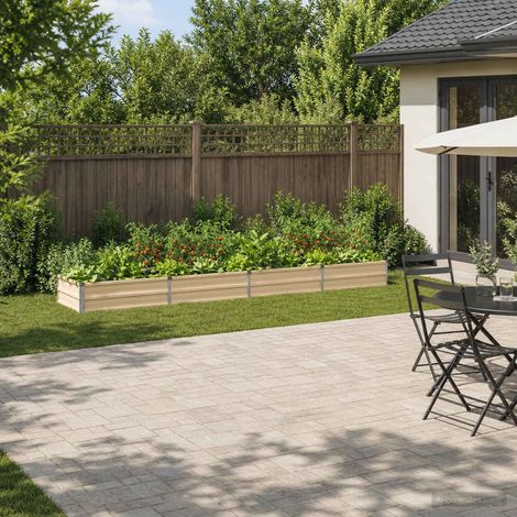 vidaXL Cama de Jardín Elevada Marfil 320 x 80 x 24 cm (1/5)
