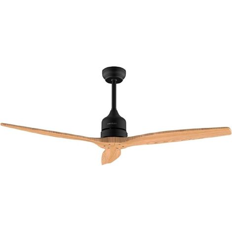 Cecotec Ventilador de Techo EnergySilence Aero 5270 Black&LightWood. 40W, Motor DC, Diámetro 132 cm, Mando, Temporizador