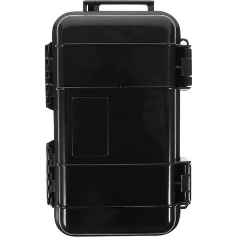 Outdoor-Überlebenskoffer, robuste Aufbewahrungsbox, multifunktionaler Aufbewahrungskoffer für Wildnis-Überlebenszubehör – 19,2 x 12,2 x 5,2 cm – Schwarz (1/4)