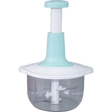 Hachoir à viande manuel, bleu clair, plastique alimentaire et acier inoxydable, lames tranchantes pour la cuisine domestique (1/4)