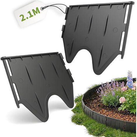 21M Bordure de Jardin Flexible,Palissade Bordure Jardin Exterieur,Bordure Souple Jardin pour Jardins,Pelouses,Massifs, Allées (14Pièces) (1/5)