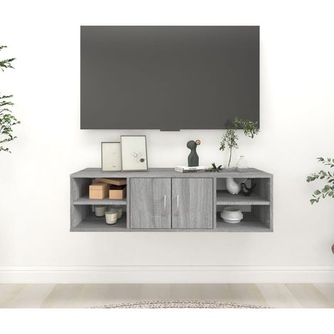 Wandregal Grau Sonoma 102x30x29 cm Holzwerkstoff