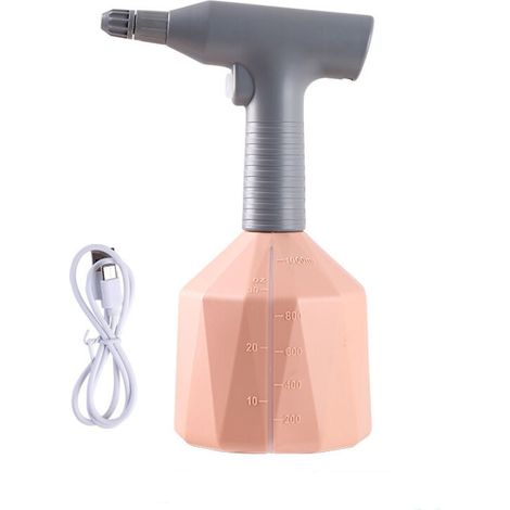 Pulvérisateur électrique avec buse de brumisation, pulvérisateur d'eau portable pour pelouse et jardin (rose 1 L) (1/4)