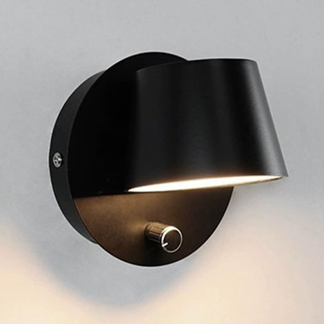 Applique murale de chevet de lecture, applique murale orientable noire, mini applique murale en métal avec abat-jour en acrylique, appliques murales LED dimmable lumineuses et sombres - 7W - 3000K, ap (1/5)