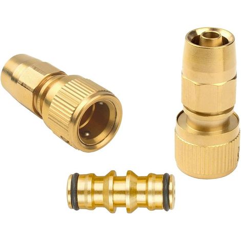Lot de joint de tuyau de jardin extensible Joint mâle adaptateur de tuyau avec raccord rapide pour réparations (1/3)