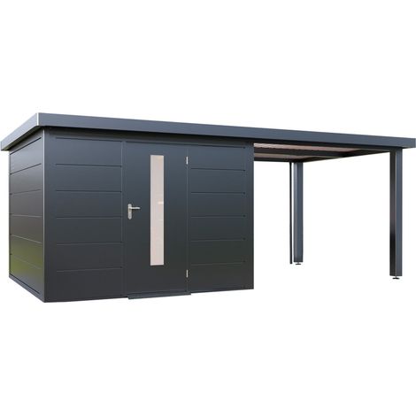 Finnhaus Wolff Metall-Gerätehaus "Thorin 5930", anthrazit, 586 x 300 cm (1/5)