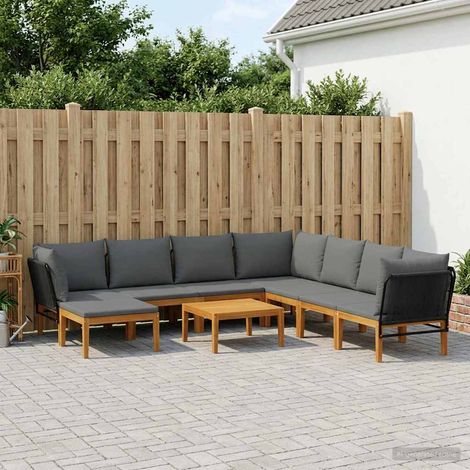 vidaXL 9 uds. Madera de Acacia Sólida y Cuerda Natural (1/5)