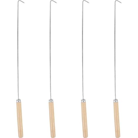 Ensemble de 4 outils de nettoyage pour trop-plein de cascade : outils de nettoyage pour fontaines et pierres de piscine - crochets d'entretien pour jeux d'eau de spa - crochets pour retirer les débris (1/4)