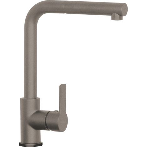 SCHOCK Miscelatore Aquatown Doccia Monocomando con Canna Alta a Ponte e Doccetta Estraibile, Colore Grigio Tortora, h320 (1/2)