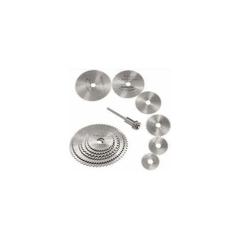 Lot de 7 Lames de Scie Circulaire HSS pour Outil Rotatif, Disques de Coupe Bois Compatible Dremel, Tige 3.175mm avec Mandrin et Rallonge (1/4)