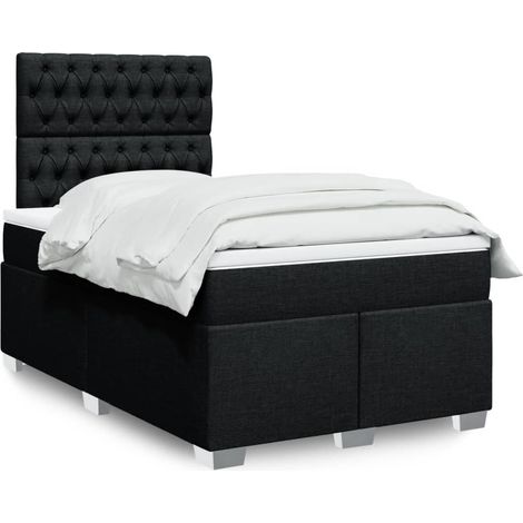 Boxspringbett mit Matratze Schwarz 120x190 cm Stoff