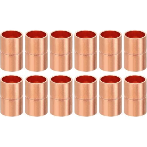 8 Stück Kupferlöthülsen, 6,35 mm Rohrkupplungen, gerade Rohrverschraubungen für Sanitär-, Heizungs- und Klimatechnik, Wandstärke 0,8 mm – 9,52 mm / 3/8" (1/5)