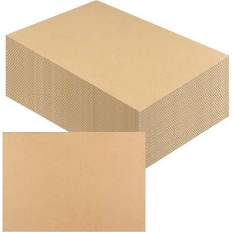 Lot de 40 Feuilles de Contreplaqué A4, Contreplaqué 30 x 21 cm, Plaques de Bois Liège Lisse pour Bricolage, Sculpture, Peinture et Découpe Laser, 3 mm d'épaisseur (1/5)