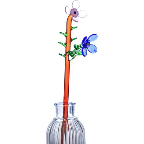 Bouquet de fleurs en verre soufflé à la main, ornement décoratif pour le bureau, la maison ou une fête. (1/5)
