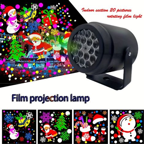 Projecteur LED de Noël pour fête et scène, éclairage décoratif d'intérieur pour Noël, lumière d'ambiance festive (1/5)