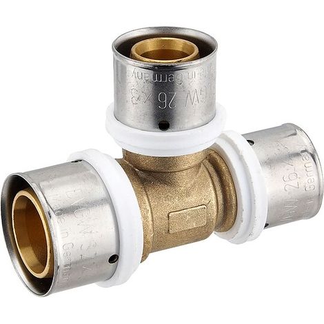 Pressfitting-T-Stück - reduziert - 32 x 3,0 - 26 x 3,0 - 26 x 3,0 mm für MV-Rohr
