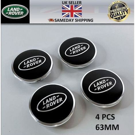 enjoliveurs centraux noirs Land Rover pour Range Rover Sport, Evoque, Velar et Discovery (63 mm) (1/4)