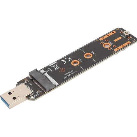 Adaptateur NVMe vers USB Plug and Play pour SSD portable 10 Gbit/s USB 3.2 Gen 2, puce pont M.2 NVMe, adaptateur USB noir (1/4)