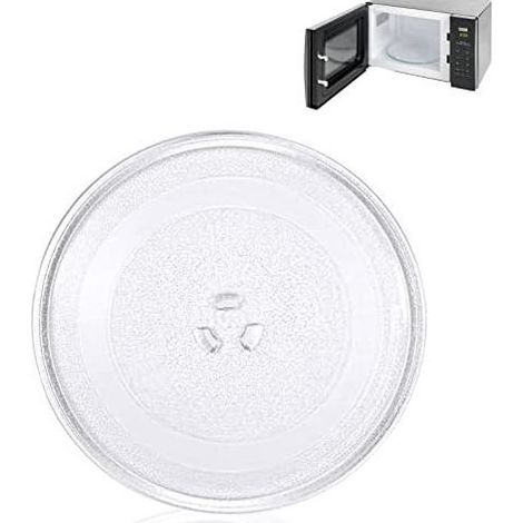 Plateau Tournant Micro Onde 25.5 cm Verre Micro-Ondes Universel avec 3 Fixations Convient,Assiette pivotante universelle pour micro-onde (1/5)