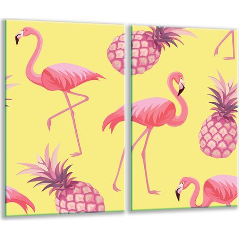 Glasschneidebrett 2x 30x52 Flamingos (1/5)