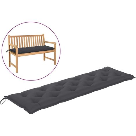 FIMEI Coussin de banc de jardin Anthracite 180x50x7 cm Tissu (1/5)