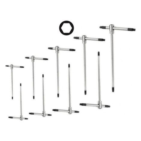 Set di chiavi esagonali a T con aggancio multiplo ed asta scorrevole 6 pezzi 2,5-10mm Cromo Vanadio