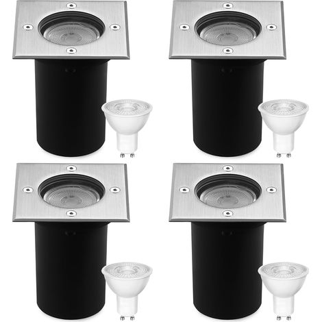 Spot Led Extérieur Encastrable Pour Gu10 IP67 Étanche 230V 3000K Orientable Spot Terrasse Exterieur Encastrable 3W sol Carré Spot Encastrable Exterieur pour Jardin Chemin Parc Cour (1/5)